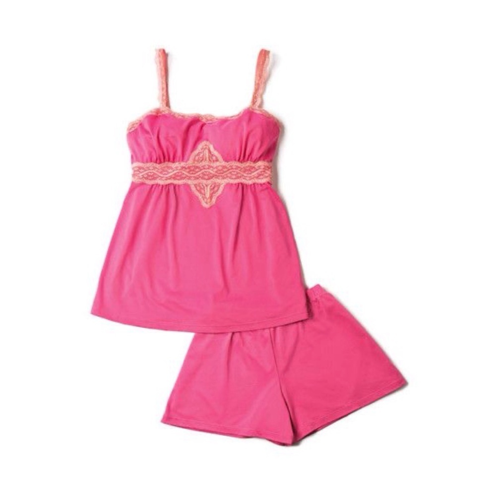 Avon Pajama Set Cami and Shorts Size S Pink